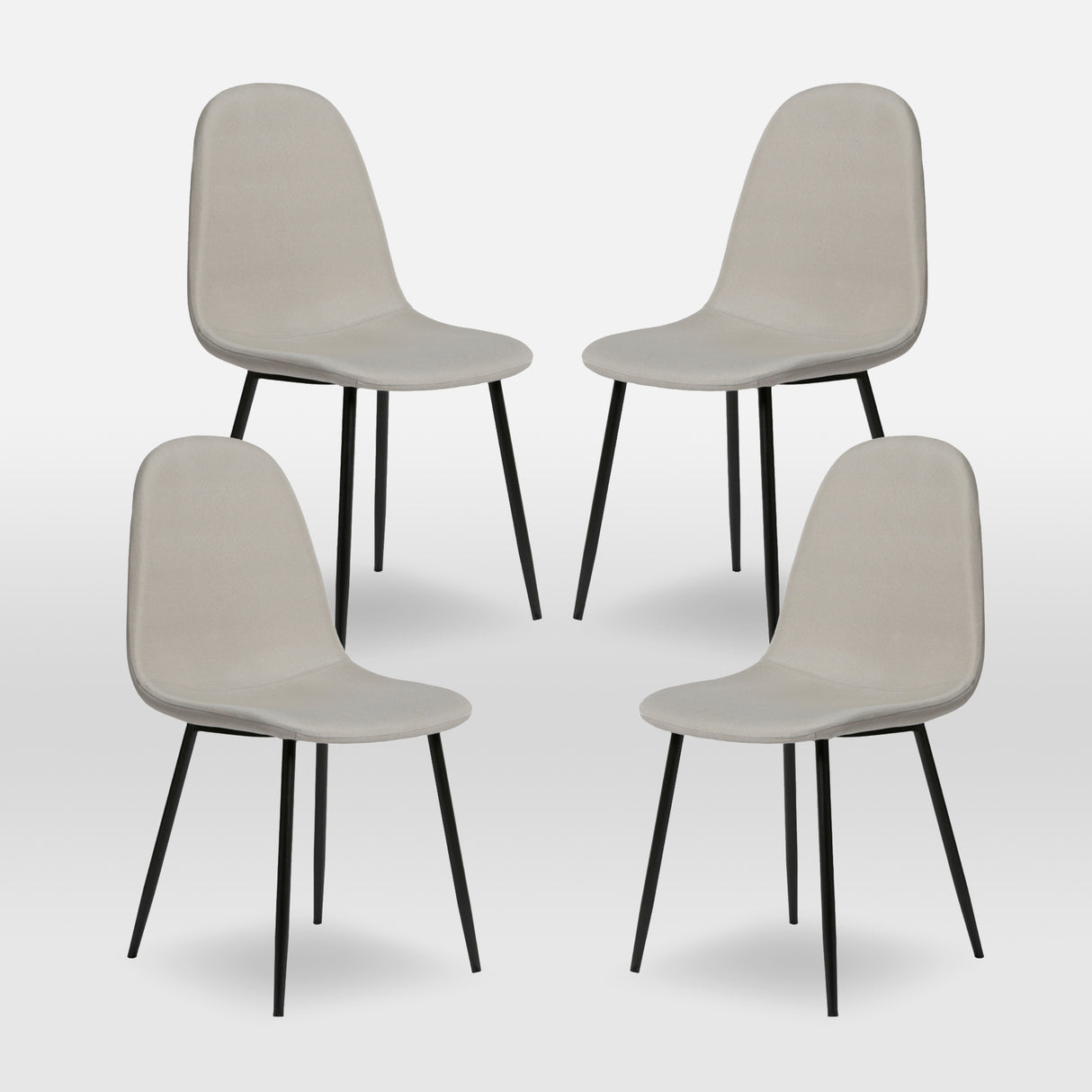 Asteria Dining Chairs Set of 4 – Upholstered Linen Fabric - Multiple Colours