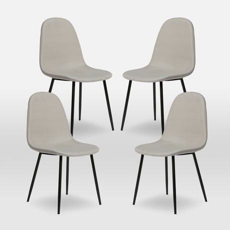 Asteria Dining Chairs Set of 4 – Upholstered Linen Fabric - Multiple Colours