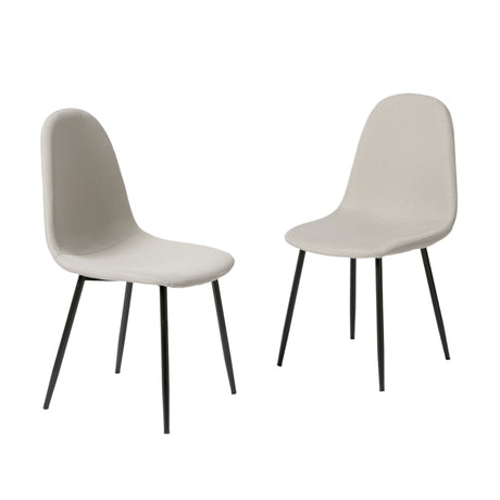 NYX Dining Set – 4-Seater Round Stone-Effect Table with Linen Chairs