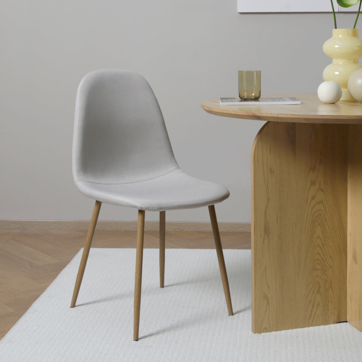ASTERIA Dining Chairs Set of 2 – Upholstered Linen Fabric – Multiple Colours – Modern Dining Room Chairs