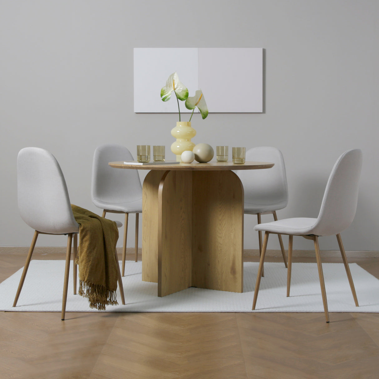 ASTERIA Dining Chairs Set of 2 – Upholstered Linen Fabric – Multiple Colours – Modern Dining Room Chairs