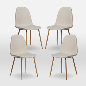Asteria Dining Chairs Set of 4 – Upholstered Linen Fabric - Multiple Colours