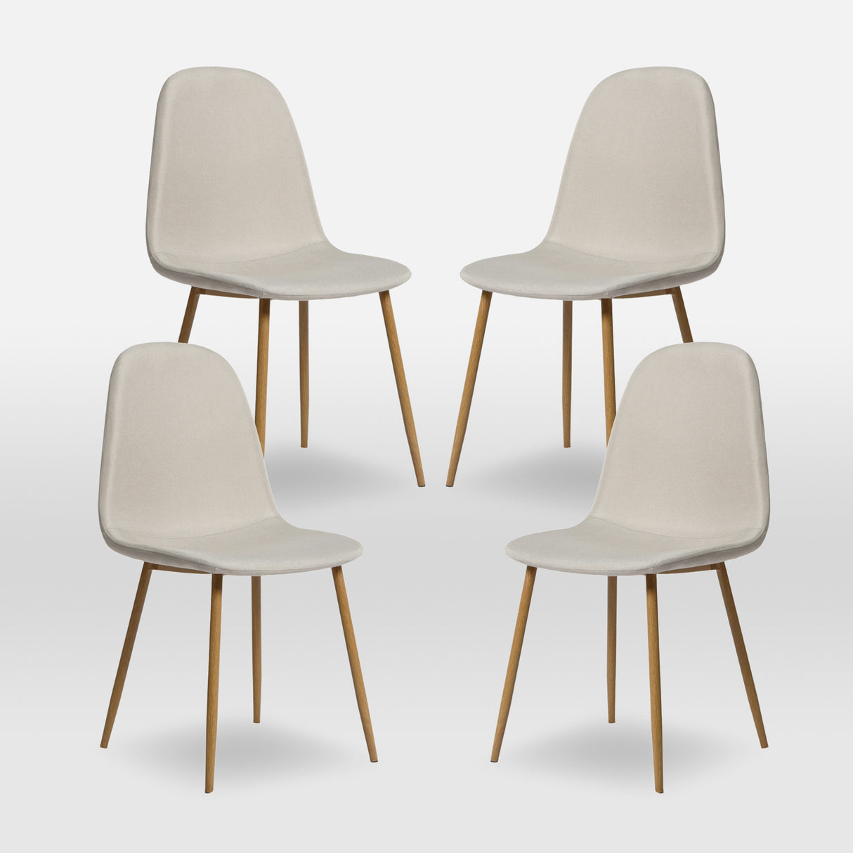 Asteria Dining Chairs Set of 4 – Upholstered Linen Fabric - Multiple Colours