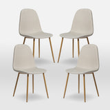 Asteria Dining Chairs Set of 4 – Upholstered Linen Fabric - Multiple Colours