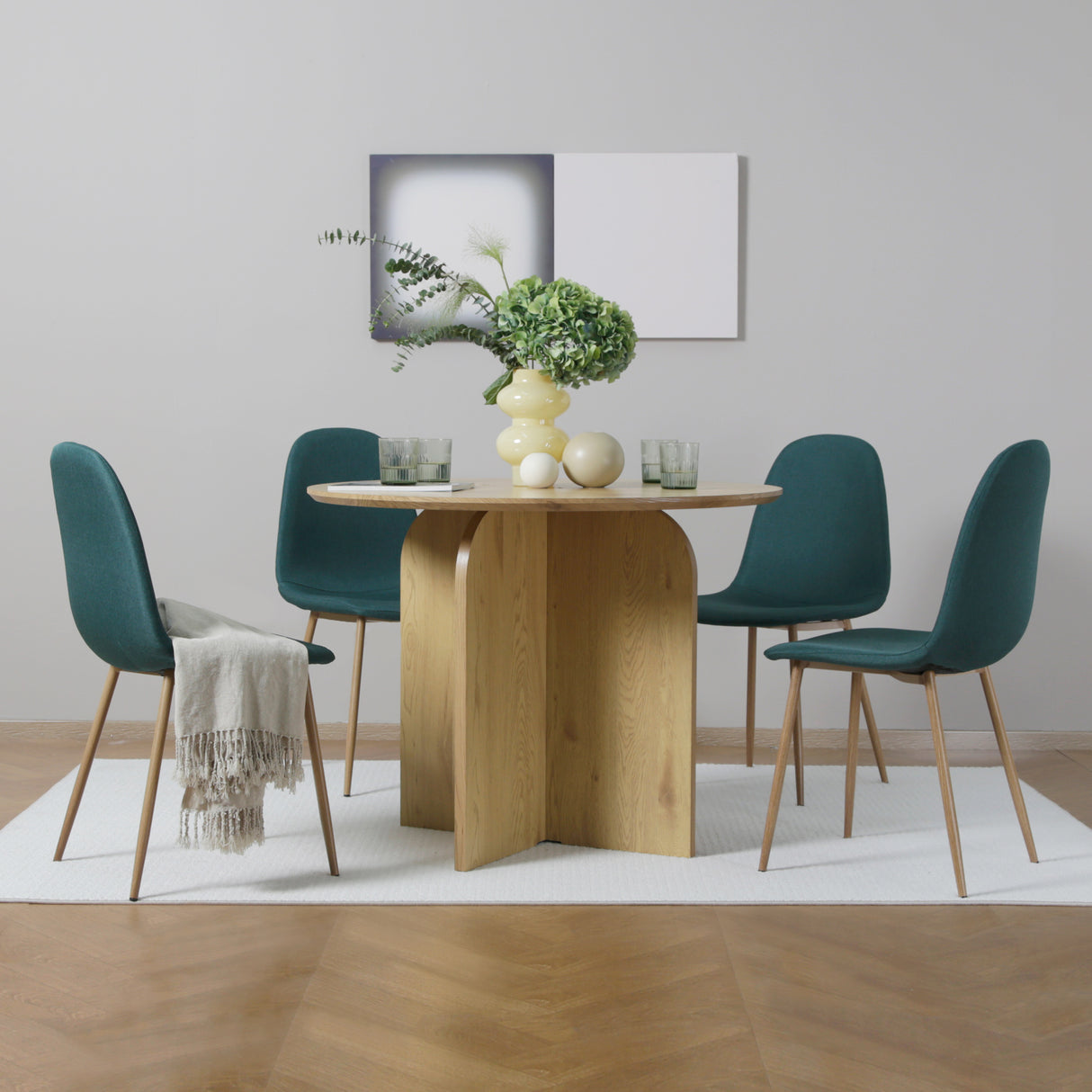 ASTERIA Dining Chairs Set of 2 – Upholstered Linen Fabric – Multiple Colours – Modern Dining Room Chairs