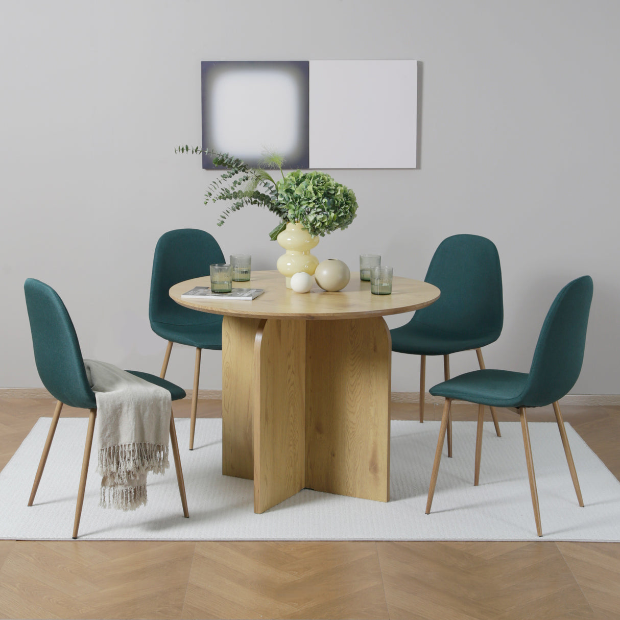 ASTERIA Dining Chairs Set of 2 – Upholstered Linen Fabric – Multiple Colours – Modern Dining Room Chairs