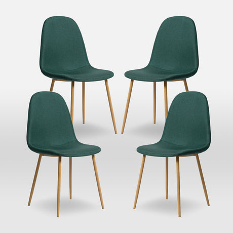 Asteria Dining Chairs Set of 4 – Upholstered Linen Fabric - Multiple Colours