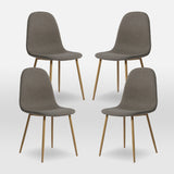 Asteria Dining Chairs Set of 4 – Upholstered Linen Fabric - Multiple Colours