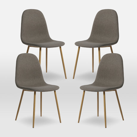 Asteria Dining Chairs Set of 4 – Upholstered Linen Fabric - Multiple Colours