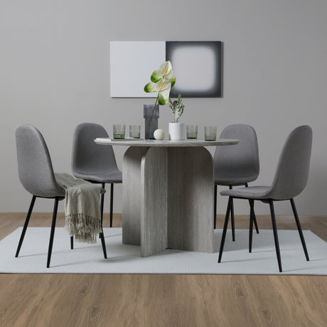 Asteria 4-Piece Dining Chair Set – Upholstered Linen Fabric – Available in Multiple Colours