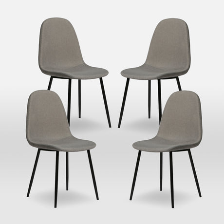Asteria Dining Chairs Set of 4 – Upholstered Linen Fabric - Multiple Colours