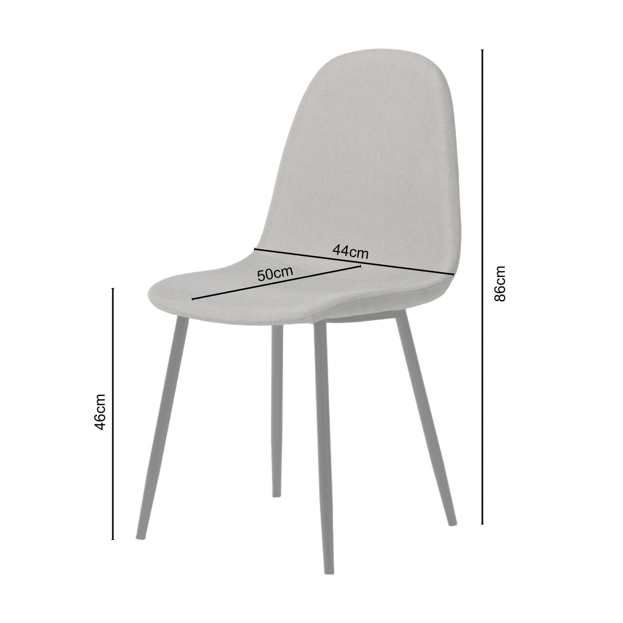 NYX Dining Set – Round Table in Stone Effect and x4 Linen Chairs