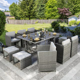 Athena - Grey Rattan Cube Dining Set - 10 Seats