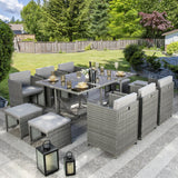 Athena - Grey Rattan Cube Dining Set - 8 & 10 Seats