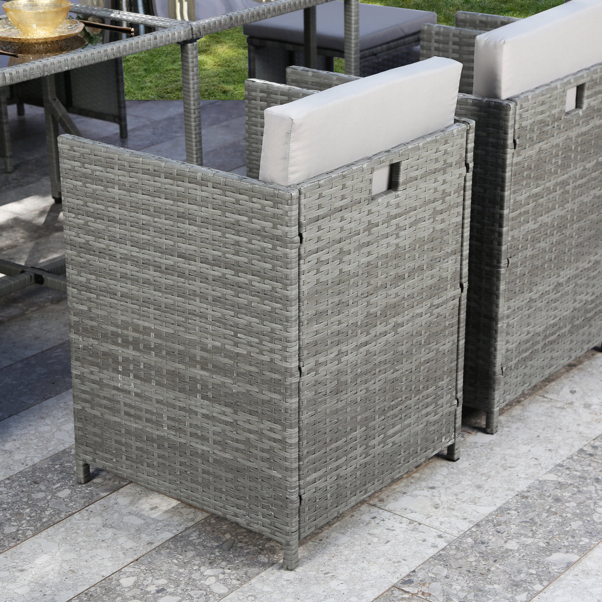 Athena - Grey Rattan Cube Dining Set - 8 & 10 Seats