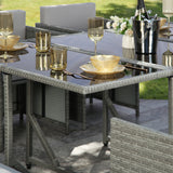 Athena - Grey Rattan Cube Dining Set - 10 Seats