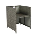 Athena - Grey Rattan Cube Dining Set - 8 Seats