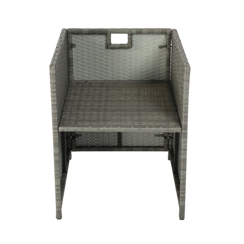 Athena - Grey Rattan Cube Dining Set - 10 Seats