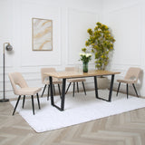 Thetis Dining Set - Oak Table with Boucle Chairs