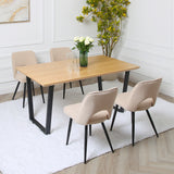 Thetis Dining Set - Oak Table with Boucle Chairs