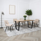 Thetis Dining Set - Oak Table with Boucle Chairs