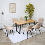 Thetis Dining Set - Oak Table with Boucle Chairs