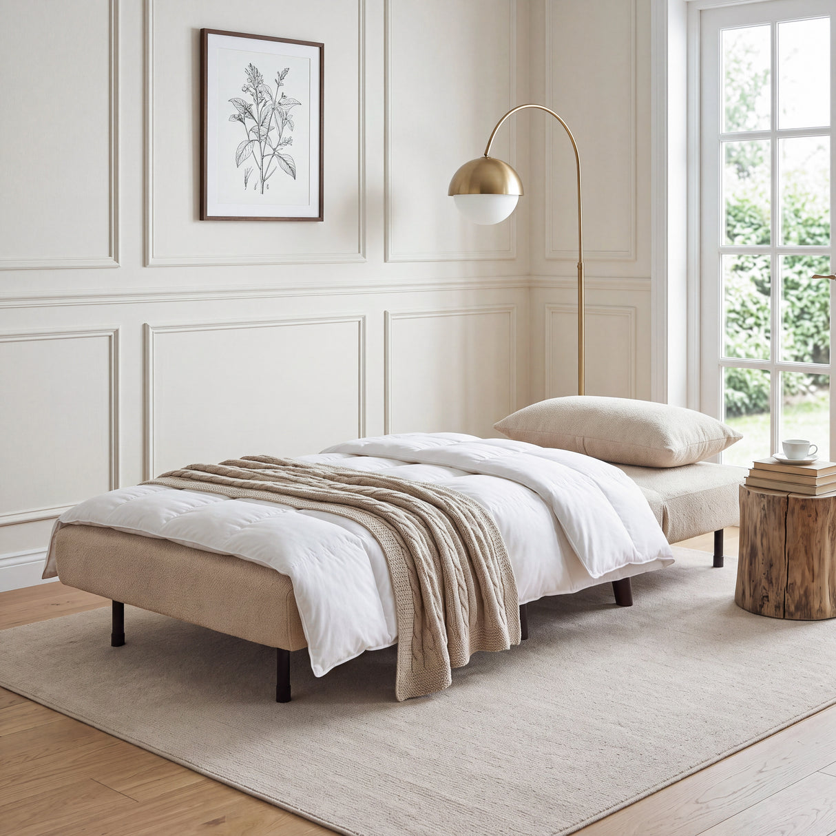 Aurora Single Sofa Bed Chair in Premium Fabric - 1 Seater
