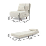 Aurora - Single Sofa Bed Chair in Premium Fabric- 1 Seater