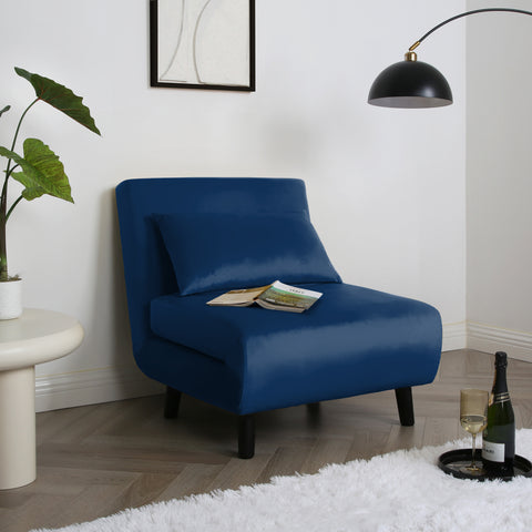 Aurora - Single Bed Chair Sofa in Velvet - 1 Seater