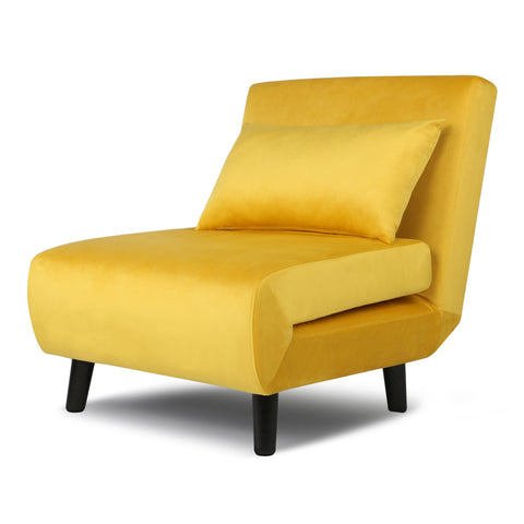 Aurora - Single Bed Chair Sofa in Velvet - 1 Seater