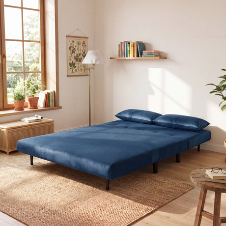 Aurora Small Double Sofa Bed in Velvet - 2 Seater
