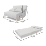 Aurora - Double Sofa Bed in Linen - Fold Out Futon