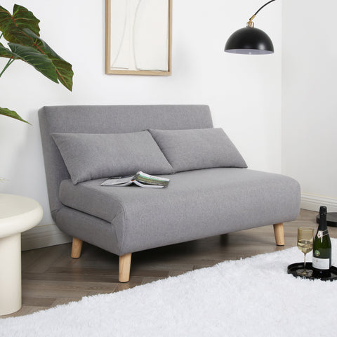 Aurora - Double Sofa Bed in Linen - Fold Out Futon