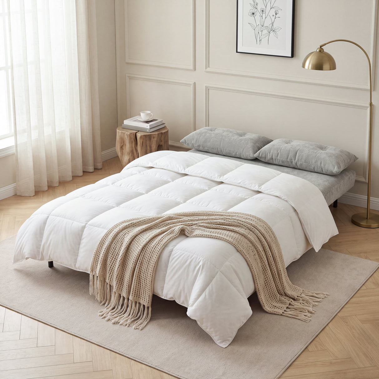 Aurora Small Double Sofa Bed in Premium Fabric - 2 Seater