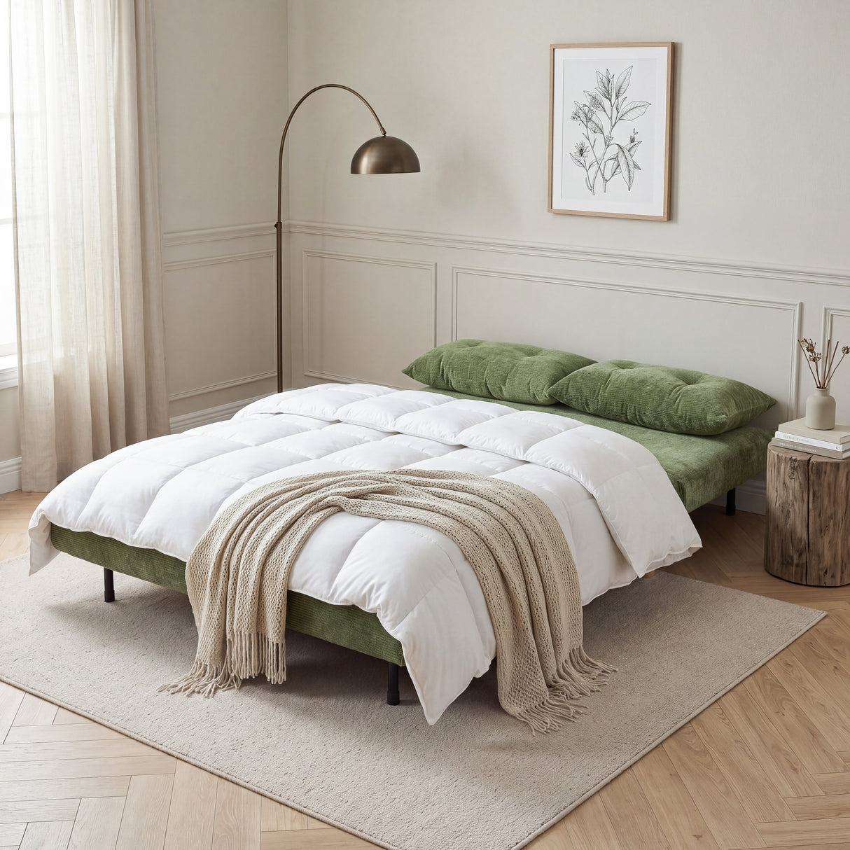 Aurora Small Double Sofa Bed in Premium Fabric - 2 Seater