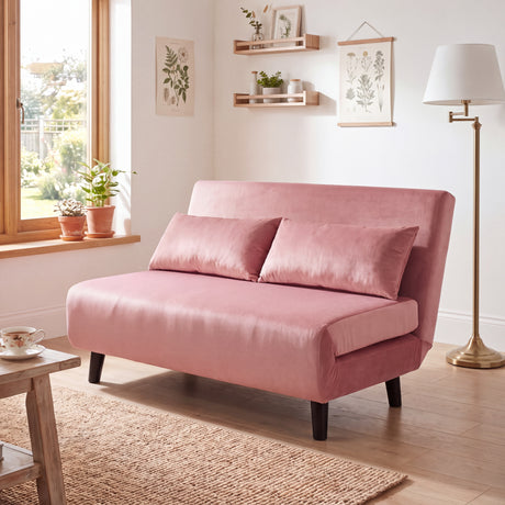 Aurora Small Double Sofa Bed in Velvet - 2 Seater