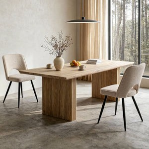 Brizo Rectangular Dining Table – 6 Seater, Pale Oak Effect – 200x100cm
