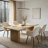 Brizo - Wood-Pale Oak Effect Rectangular Dining Table – 6 Seater (200 x 100 cm)