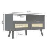 Craven - Corner TV Unit - Cane Front - Black