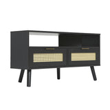 Craven - Corner TV Unit - Cane Front - Black