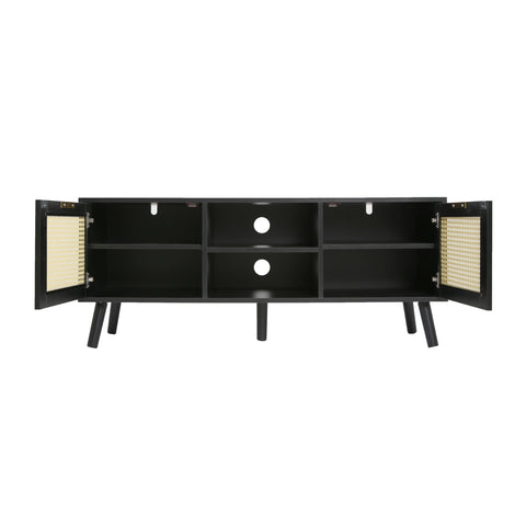 Craven - TV Unit - Cane Front - Black