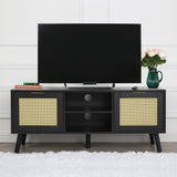 Craven - TV Unit - Cane Front - Black