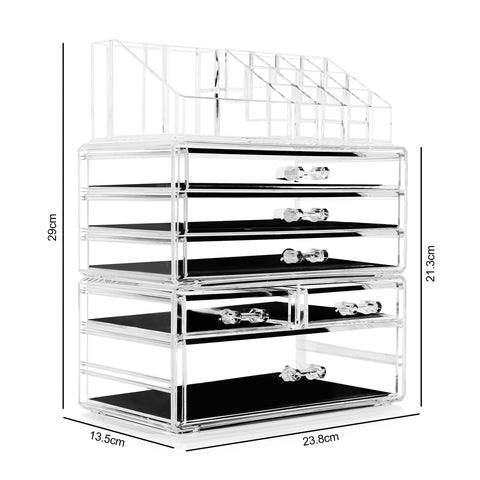 Makeup Storage in Acrylic - x6 Drawers + Lipstick Organiser