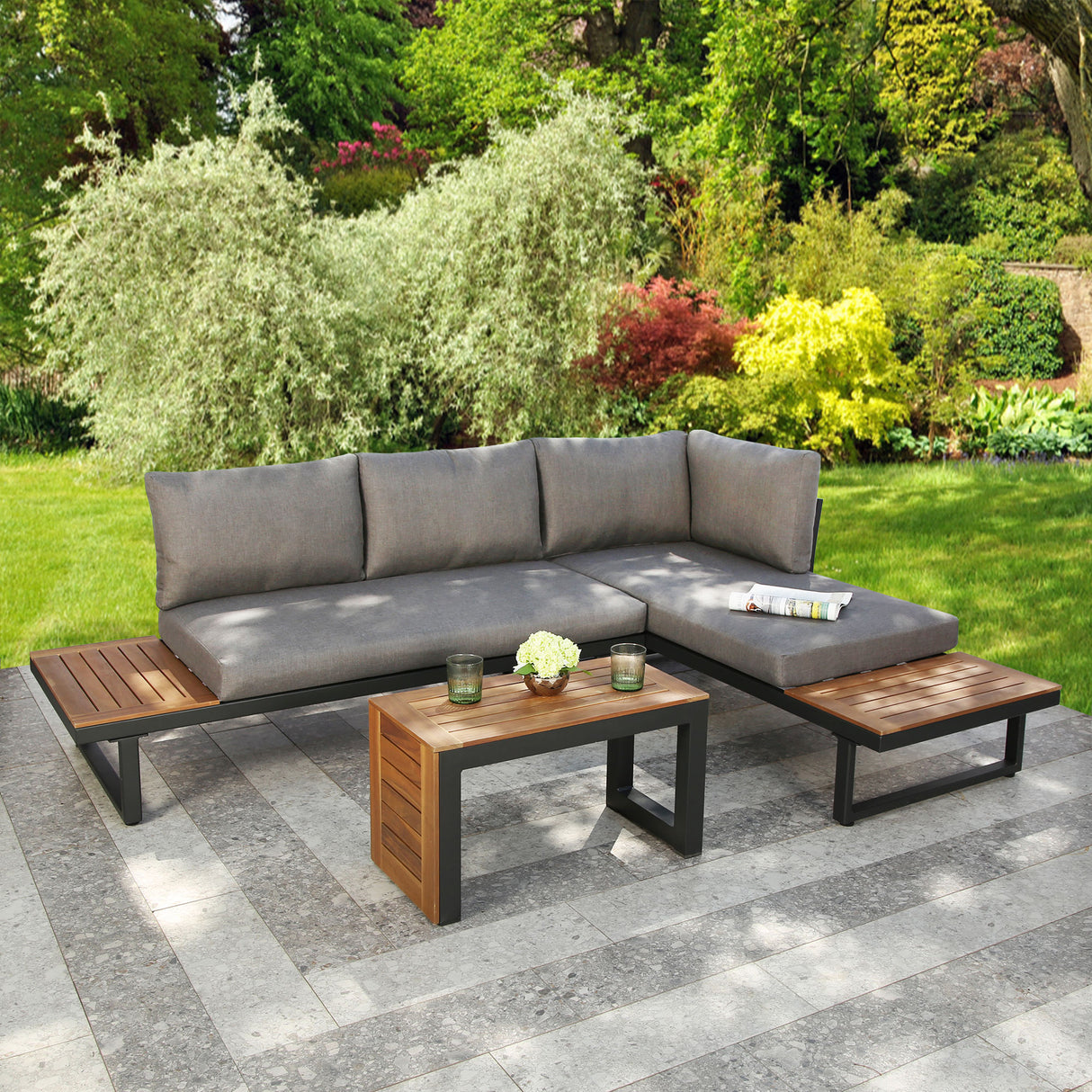 Demeter - Garden Modular Corner Sofa - Convertible into x2 Sun Loungers