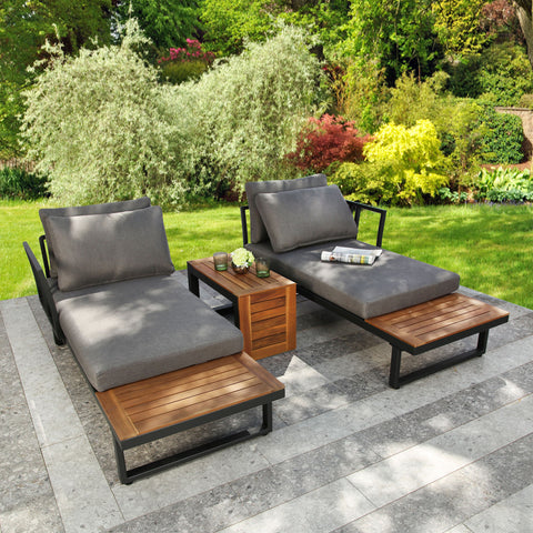 Demeter - Garden Modular Corner Sofa - Convertible into x2 Sun Loungers