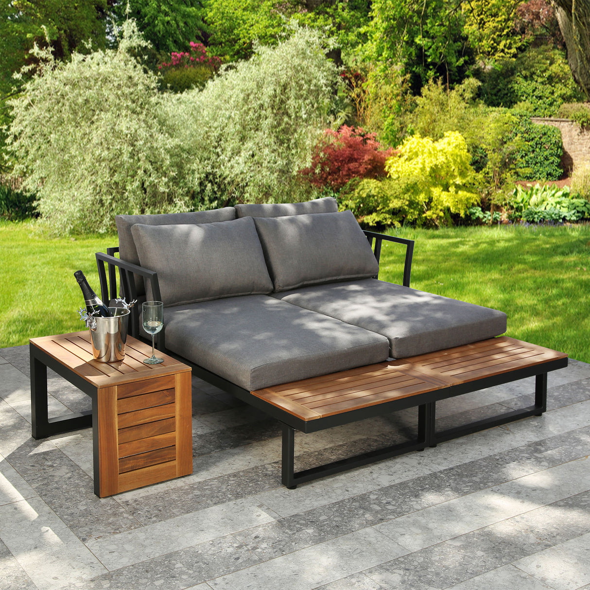 Demeter - Garden Modular Corner Sofa - Convertible into x2 Sun Loungers