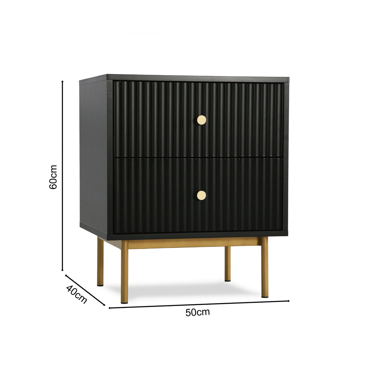 Devon 2-Drawer Bedside Table – Modern Bedroom Storage