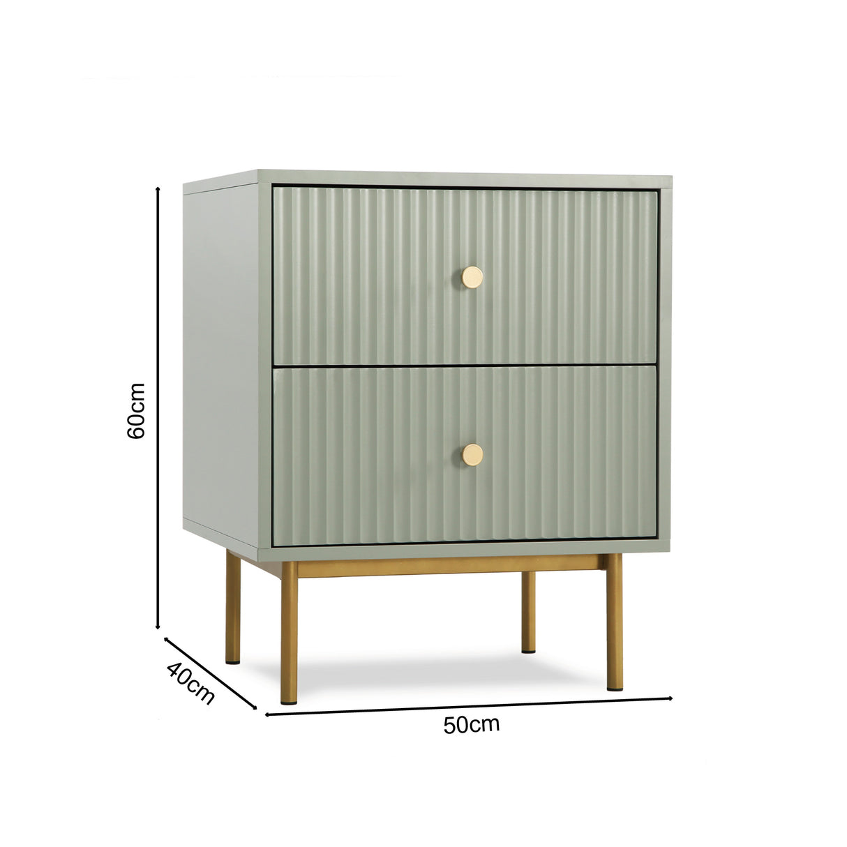 Devon 2-Drawer Bedside Table – Modern Bedroom Storage