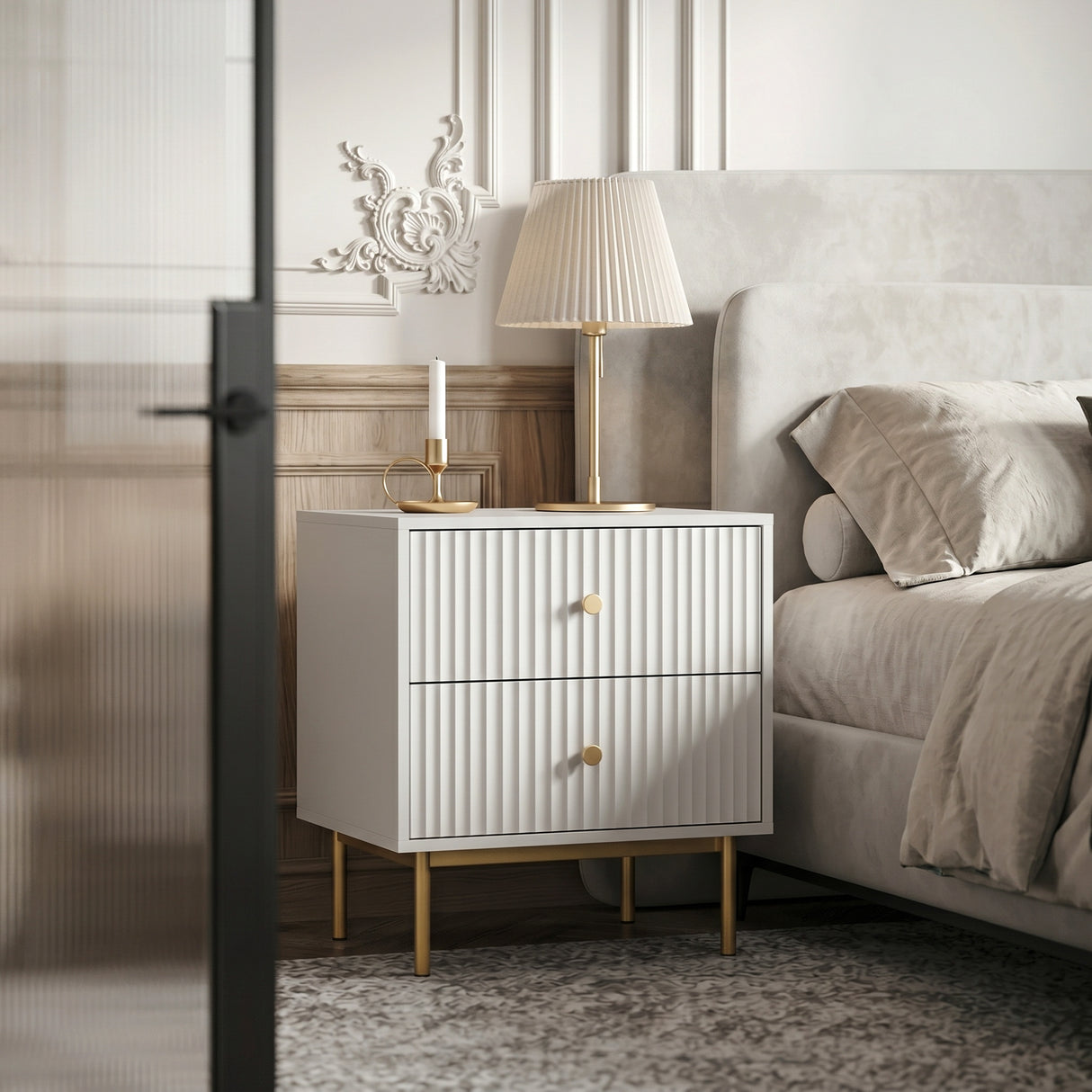 Devon 2 Drawer Bedside Table - 4 Colours
