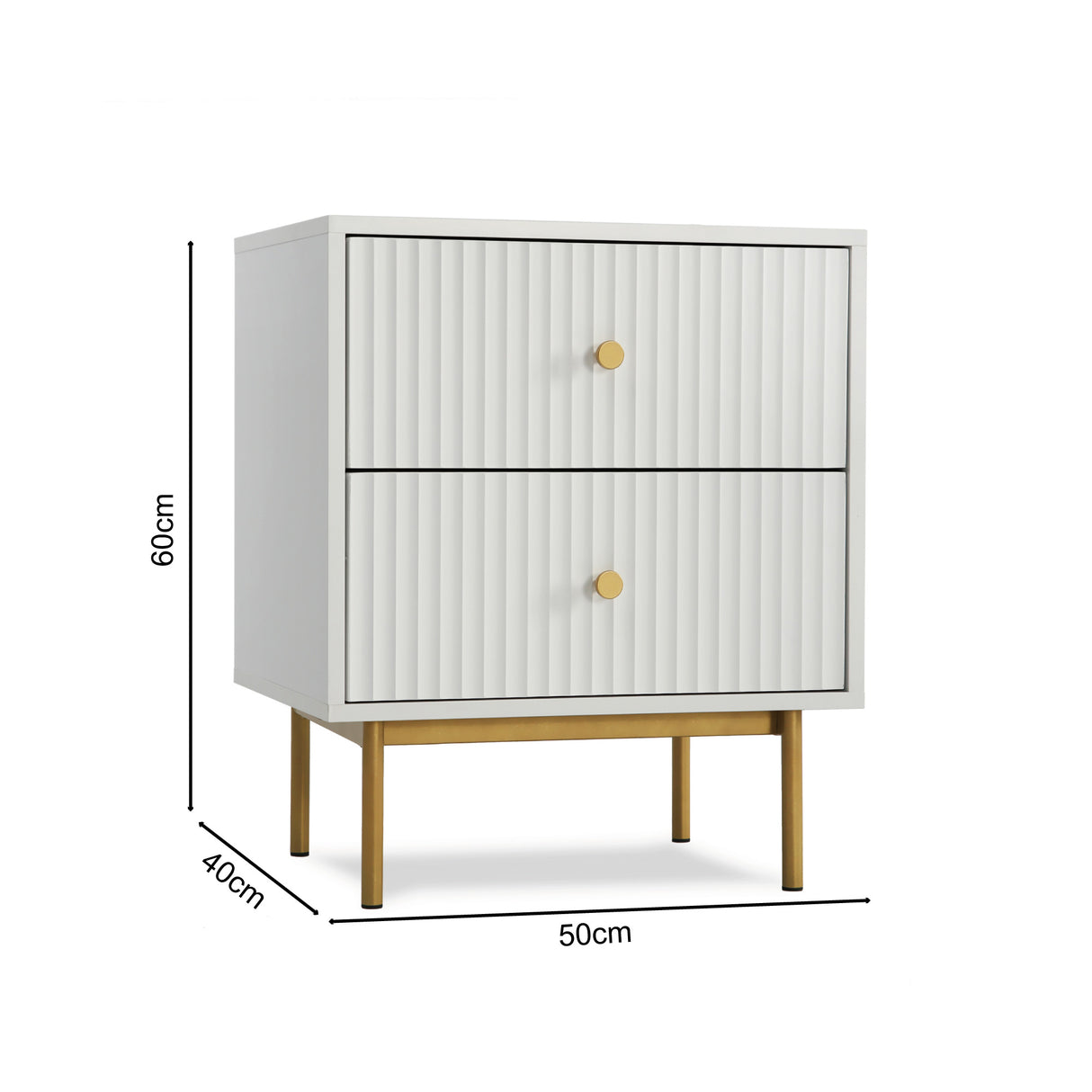 Devon 2-Drawer Bedside Table – Modern Bedroom Storage
